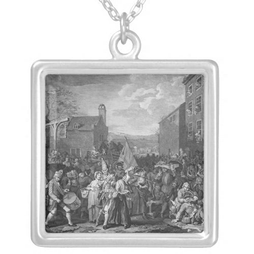 A Representation of the March of the Guards Silver Plated Necklace