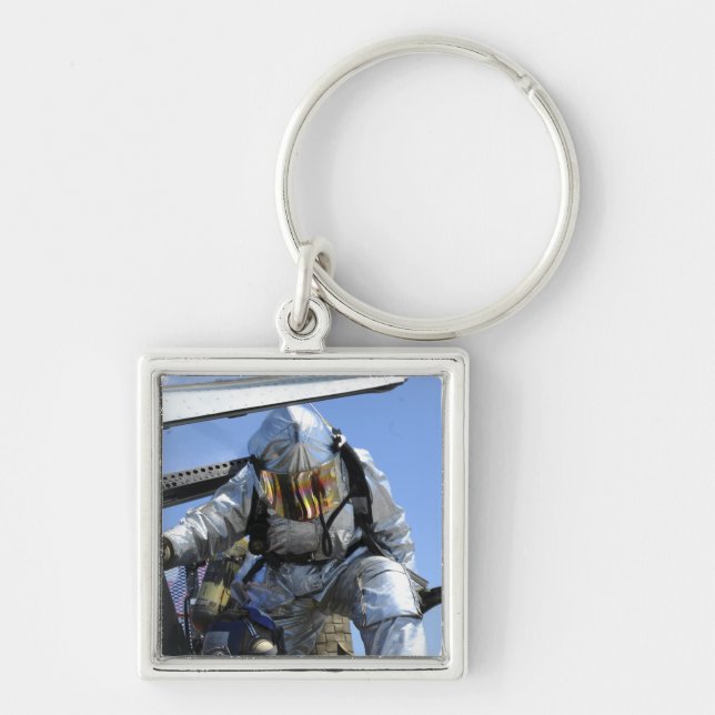 A rescue drill is performed on the flight deck keychain (Front)