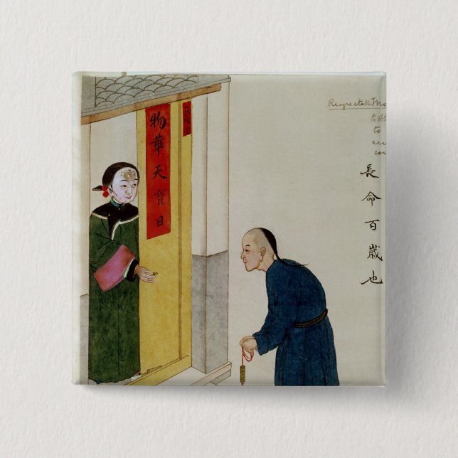 A Respectable Man Begging for Coins Button (Front)