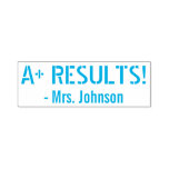 [ Thumbnail: "A+ Results!" + Custom Tutor Name Self-Inking Stamp ]