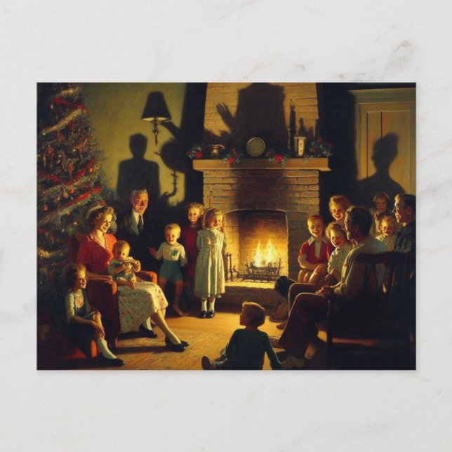 A Retro Family Christmas Horror Postcard (Front)