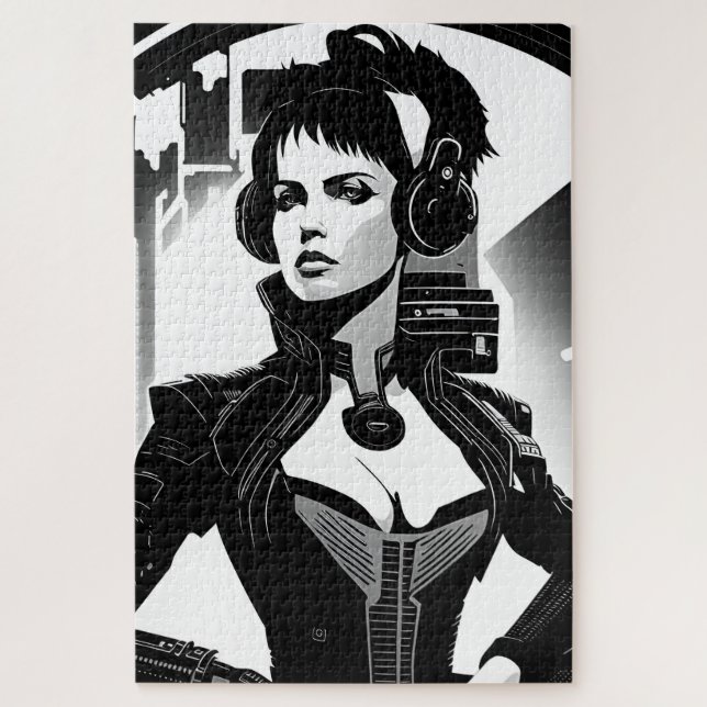 A retro in cyberpunk music jigsaw puzzle (Vertical)