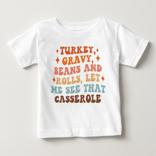 A Retro Thanksgiving Dinner Baby T-Shirt (Front)