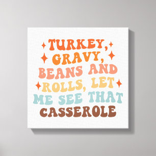 A Retro Thanksgiving Dinner Canvas Print