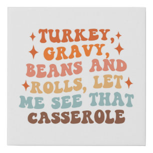 A Retro Thanksgiving Dinner Faux Canvas Print