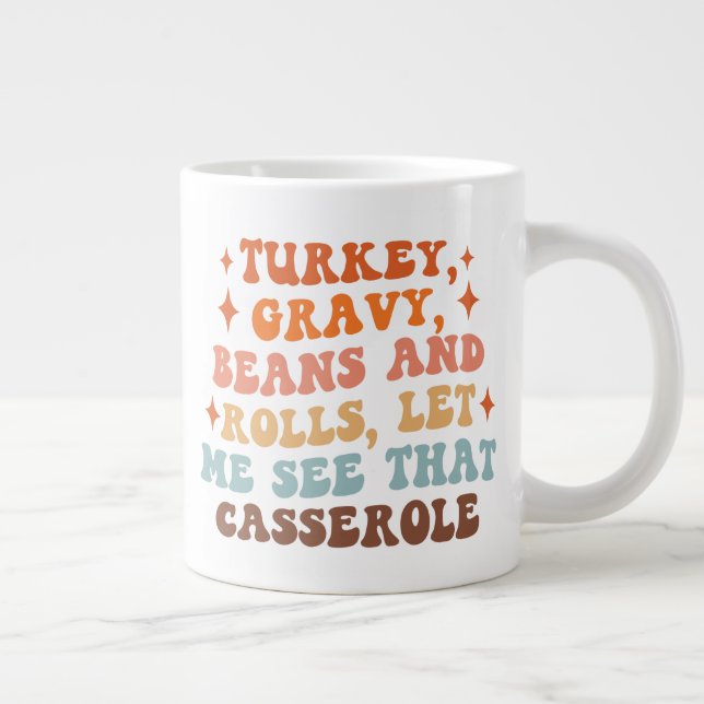 A Retro Thanksgiving Dinner Giant Coffee Mug (Right)