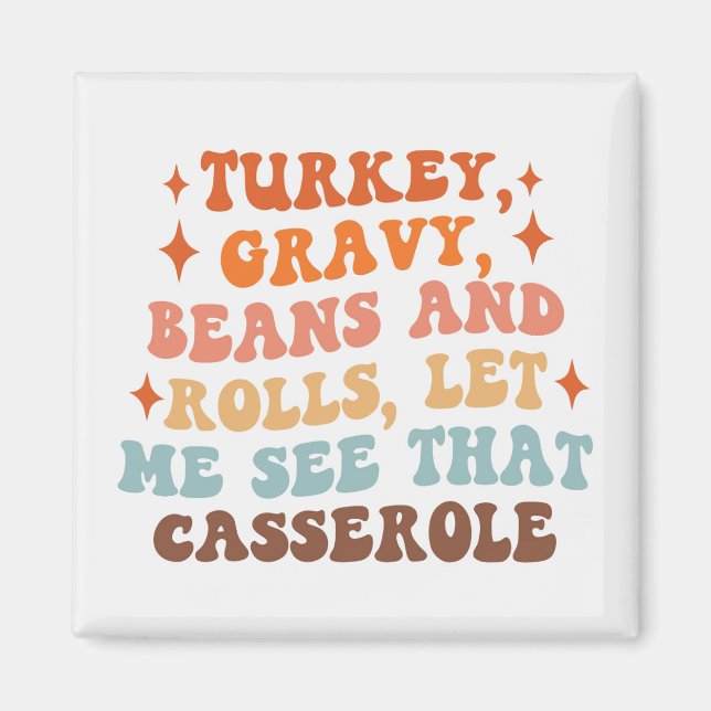 A Retro Thanksgiving Dinner Magnet (Front)