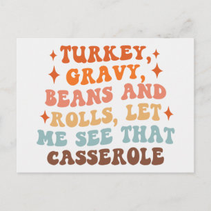 A Retro Thanksgiving Dinner Postcard