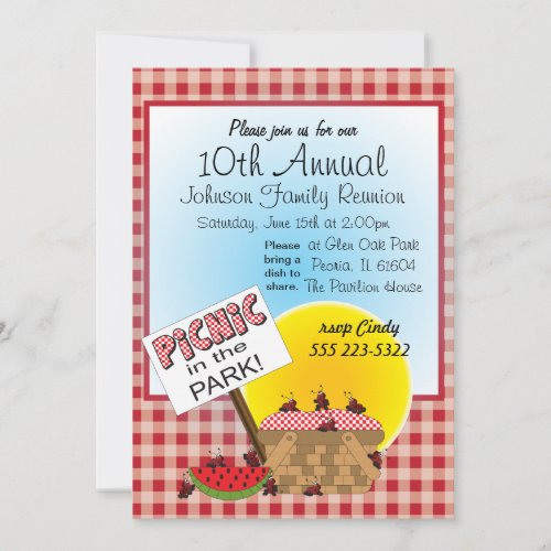 A Reunion  Picnic in the Park  Any Occasion Invitation