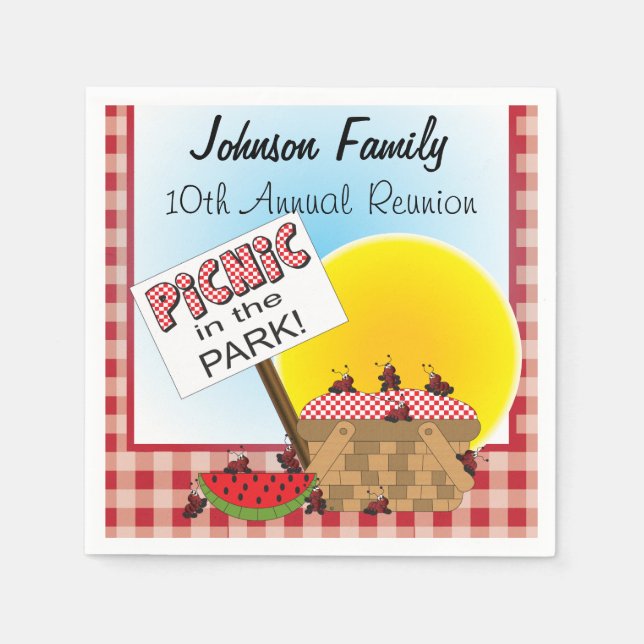 A Reunion | Picnic in the Park | Any Occasion Paper Napkins (Front)