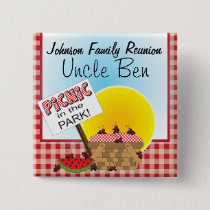 A Reunion   Picnic in the Park   Any Occasion Pinback Button