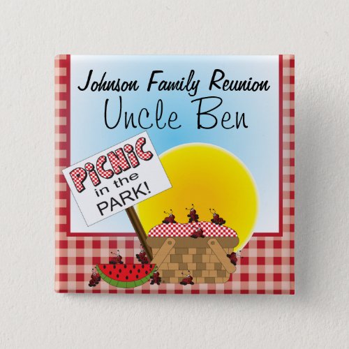 A Reunion  Picnic in the Park  Any Occasion Pinback Button