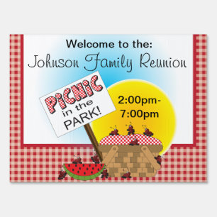 A Reunion Picnic in the Park Any Occasion Sign