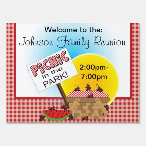 A Reunion  Picnic in the Park  Any Occasion Sign