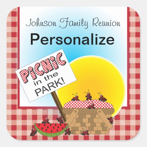 A Reunion  Picnic in the Park  Any Occasion Square Sticker