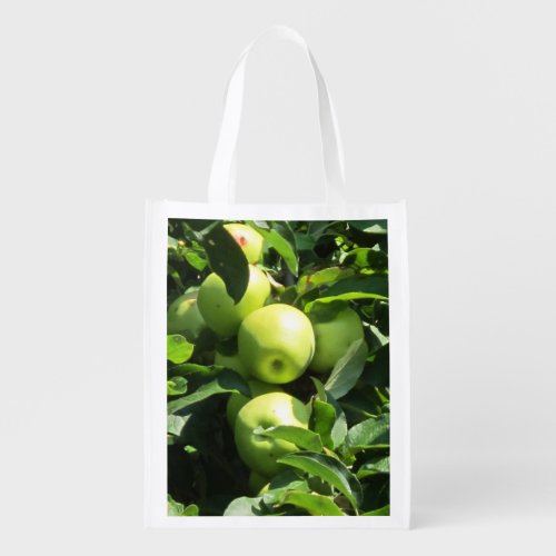 A Reusable Bag With A Photo Of Apples On It