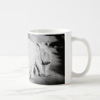 A Rhino mother and her calf in South Africa Bathro Coffee Mug