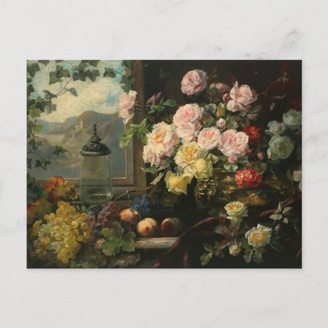 A Rich Bouquet of Flowers | Franz Xaver Birkinger Postcard (Front)