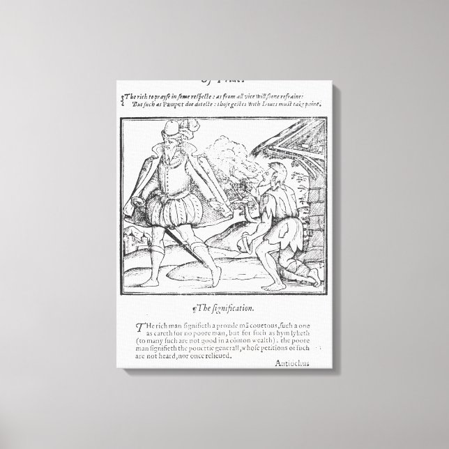 A Rich Man Spurns a Ragged Beggar Canvas Print (Front)