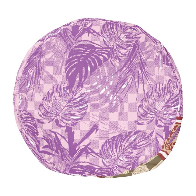 A richly patterned textile design featuring shades pouf (Bottom)
