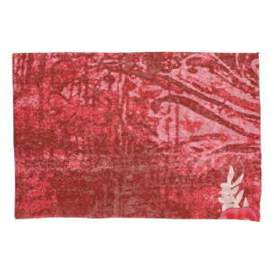 A richly patterned textile featuring vibrant red h pillow case