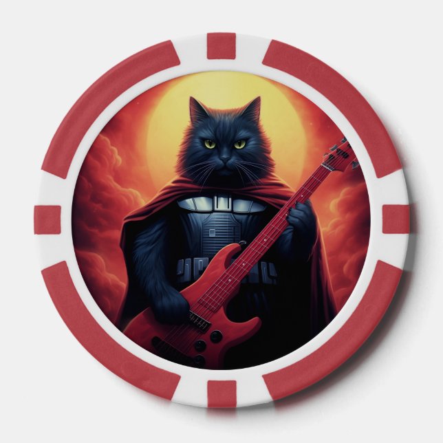 A Riff that Shakes the Cosmos | Galactic Cat Lord Poker Chips (Front)
