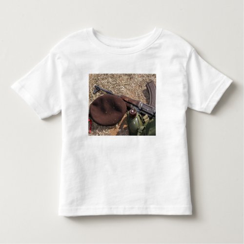 A rifle military cover and canteen toddler t_shirt