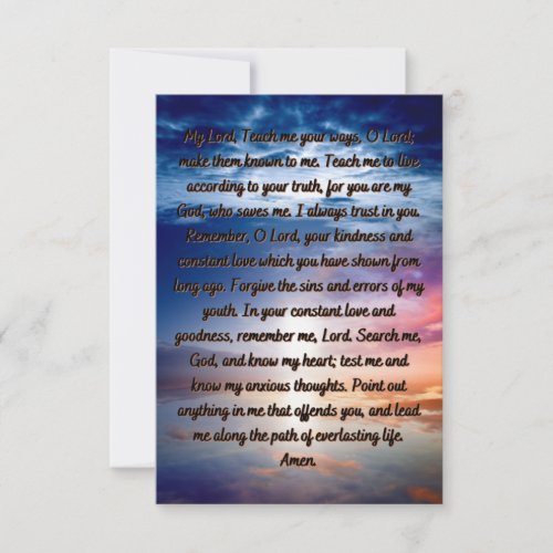 A Righteousness Path Prayer Flat Greeting Card