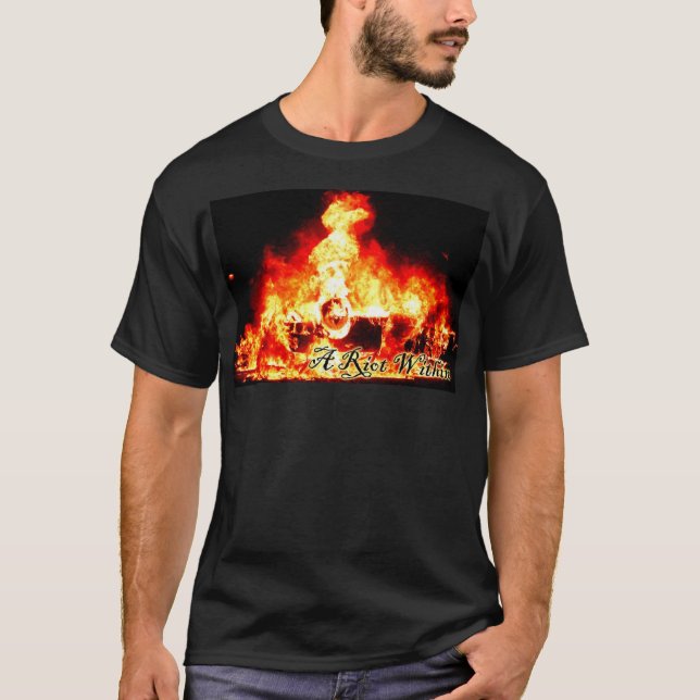 A Riot Within - "Burning Car" T-shirt (2008) (Front)