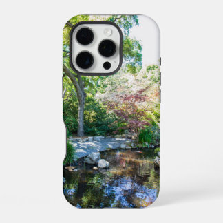 a rippling pond in the garden at Descanso Gardens iPhone 16 Pro Case