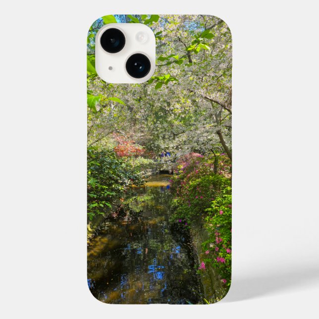 a river in the garden surrounded by flowers Case-Mate iPhone case (Back)