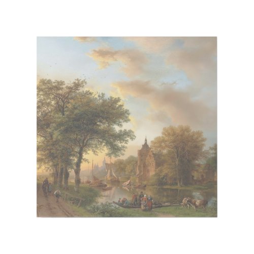 A River Landscape in Holland at Sunset 1852 Gallery Wrap