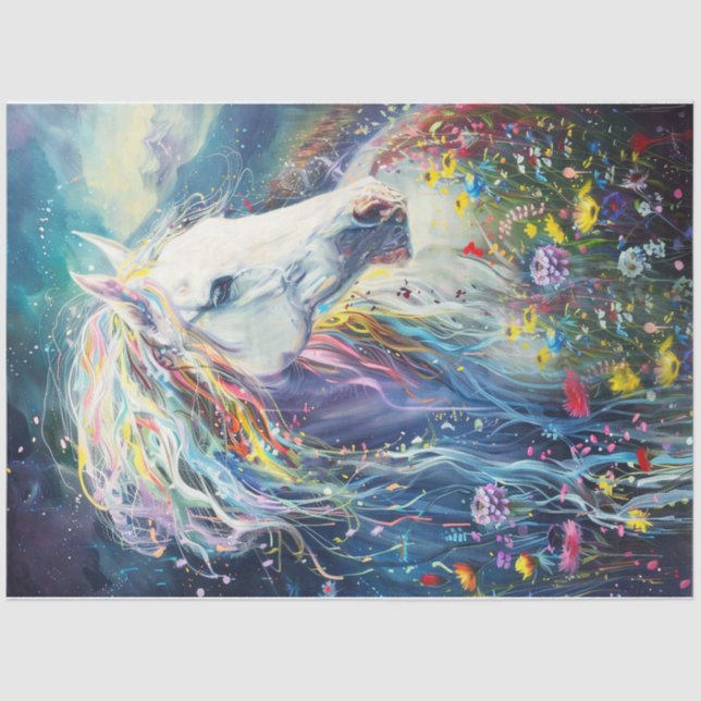 A river of colors horse tissue paper (Front)