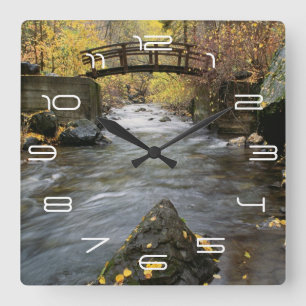A River Running Through American Fork Canyon Square Wall Clock