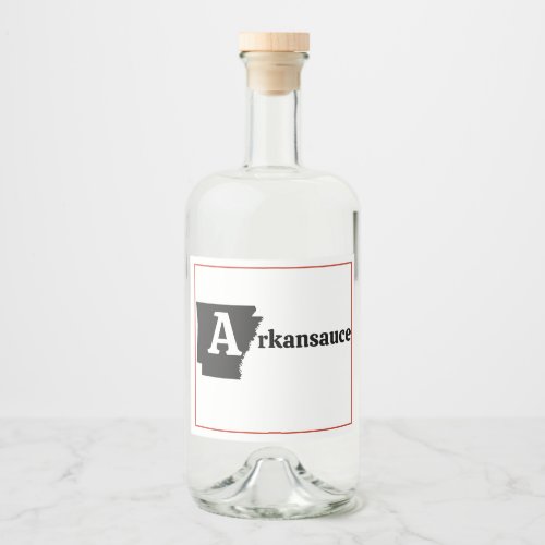 A rkansauce liquor bottle label