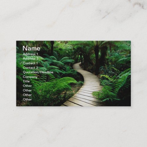 A road in the middle of the wild forest business card