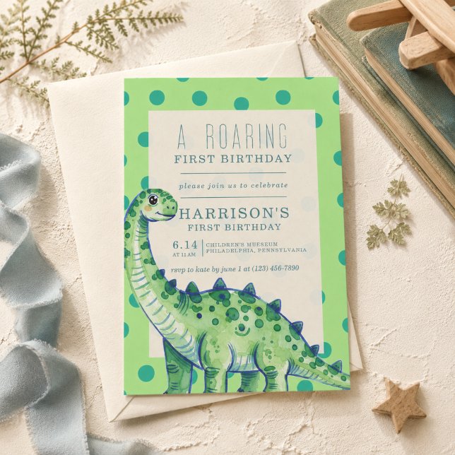 A Roaring First Birthday Dinosaur Invitation (A Roaring First Birthday Dinosaur Invitation)