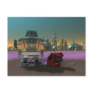 A Robot and His Dog Postcard