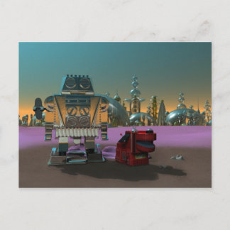 A Robot and His Dog Postcard