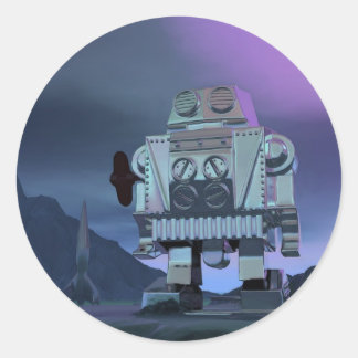 A Robot Moon Walker Sticker