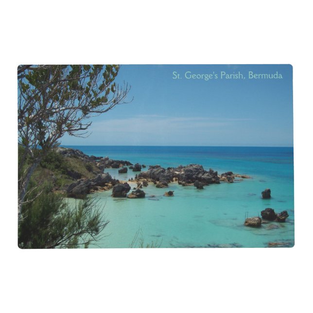 A rocky cove, St. George's Parish, Bermuda Placemat (Front)