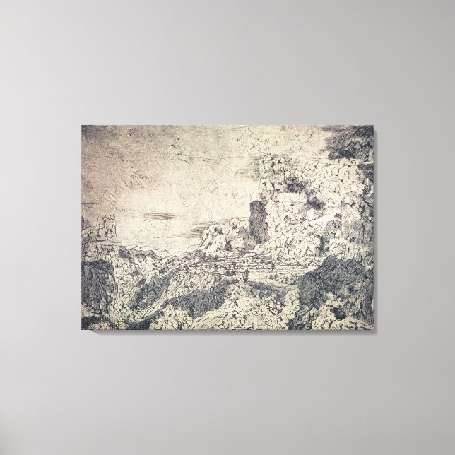 A Rocky Landscape (engraving) Canvas Print (Front)