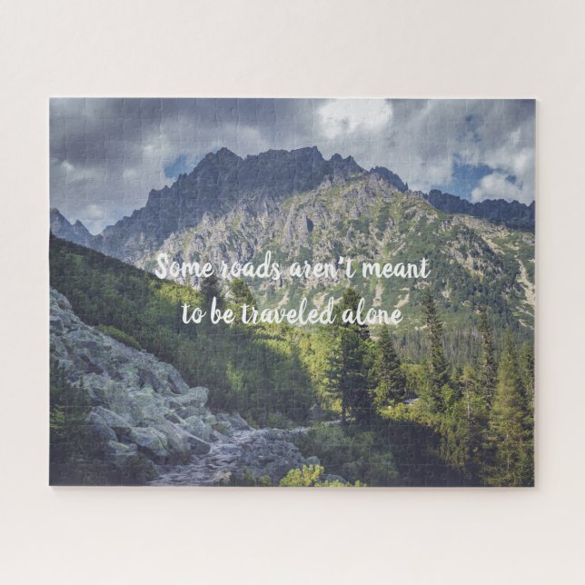 A rocky trail towards high mountain peaks jigsaw puzzle (Horizontal)