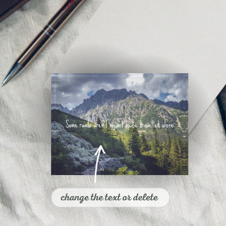 A rocky trail towards high mountain peaks paperweight