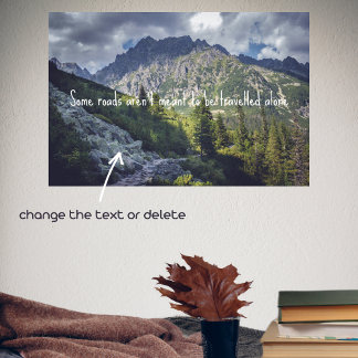 A rocky trail towards high mountain peaks poster
