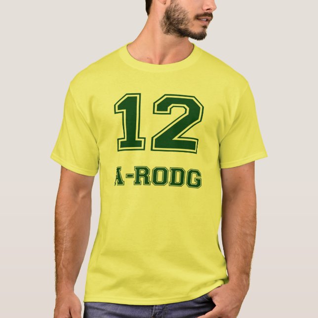 A-Rodg #12 - Yellow T-Shirt (Front)