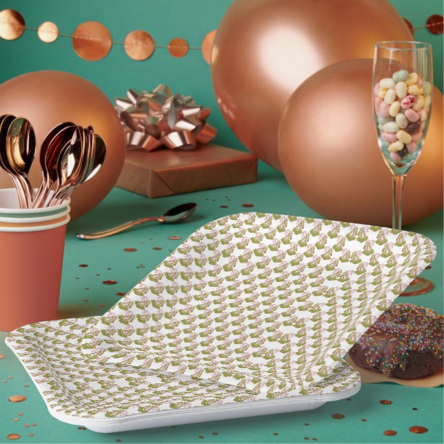 A rolled-up piece of wrapping paper with a festive plates (Multi)