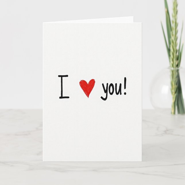 A Romantic I Love You Card (Front)