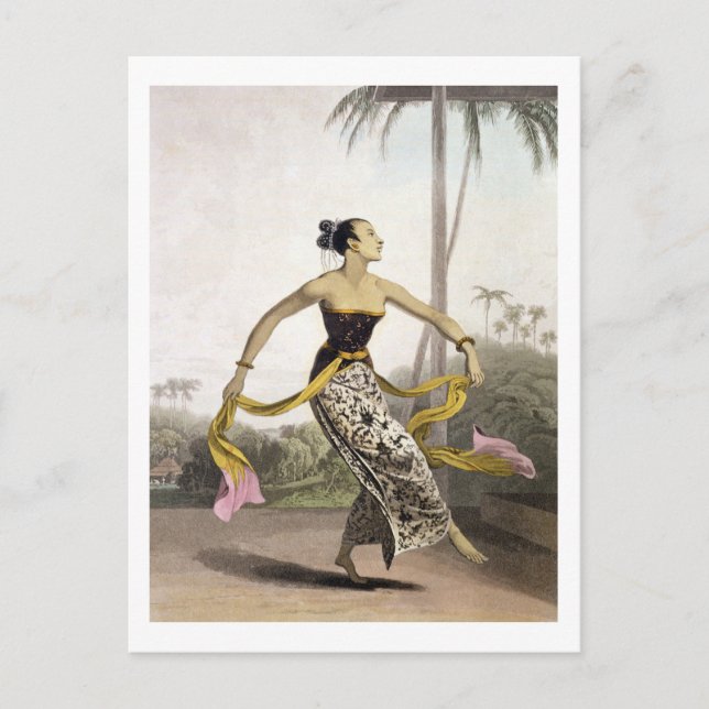 A Ronggeng or Dancing Girl, plate 21 from Vol. I o Postcard (Front)