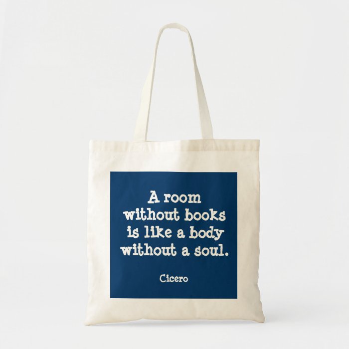 A room without booksCicero quote Canvas Bags